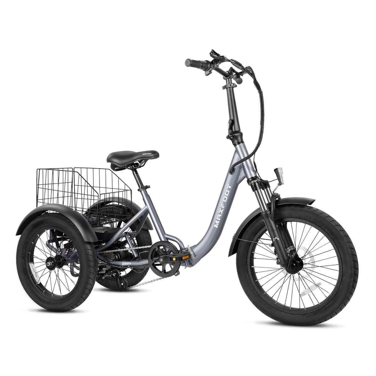 MaxFoot MF-35 Folding Electric Tricycle | Convenient & Affordable Brooklyn Gray