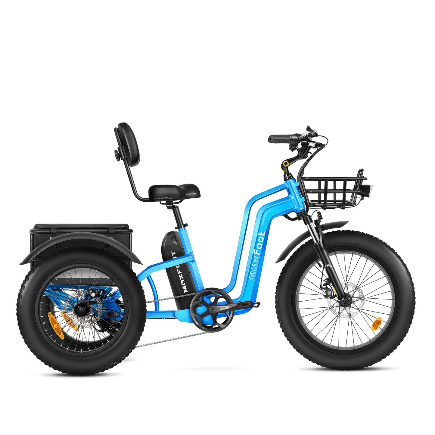 A MaxZ 24" Step -Thru Electric Tricycle Picton Blue
