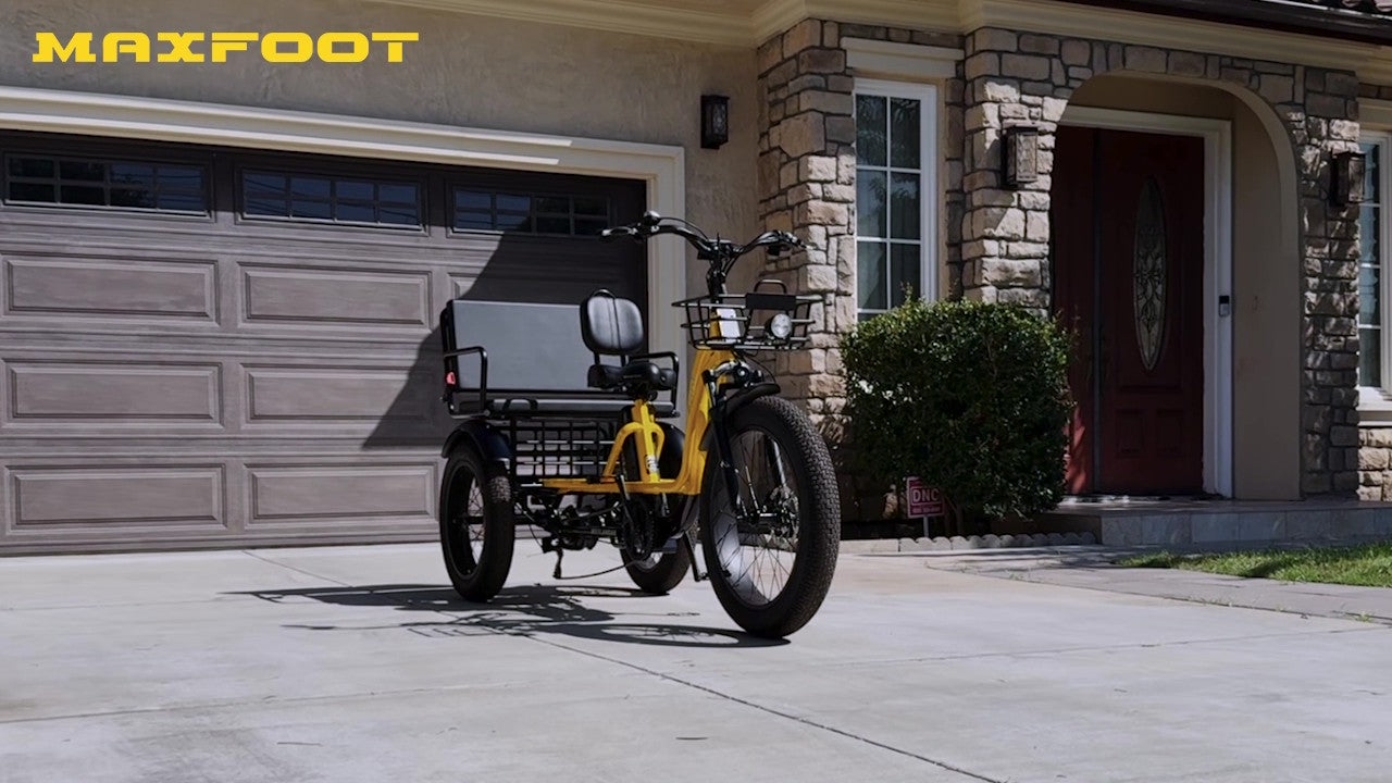 Load video: Maxfoot MF-33 eTrike With Passenger Seat For Leisure Daily