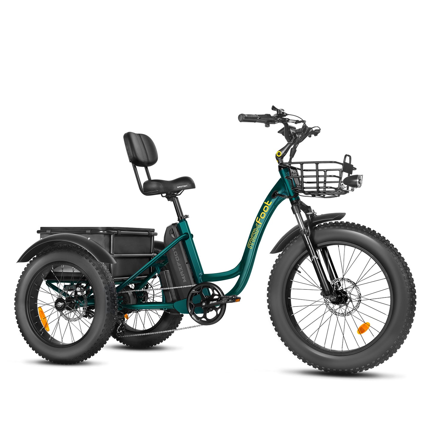 three-wheel electric bicycles Maxfoot MF-30 750W Fat Tire Electric Trike with 20Ah Samsung UL-certified Battery