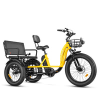 Maxfoot MF-33 MaxLandau 3 Wheel Electric Rickshaw Bike | Step-Thru Adult Passenger Electric Tricycle,Eco-friendly Etrike - Yellow