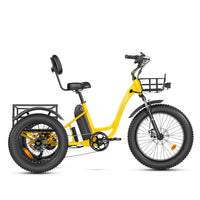 MaxFoot MF-30 Electric Assist Adult Tricycle | 750W & Front Suspension Yellow
