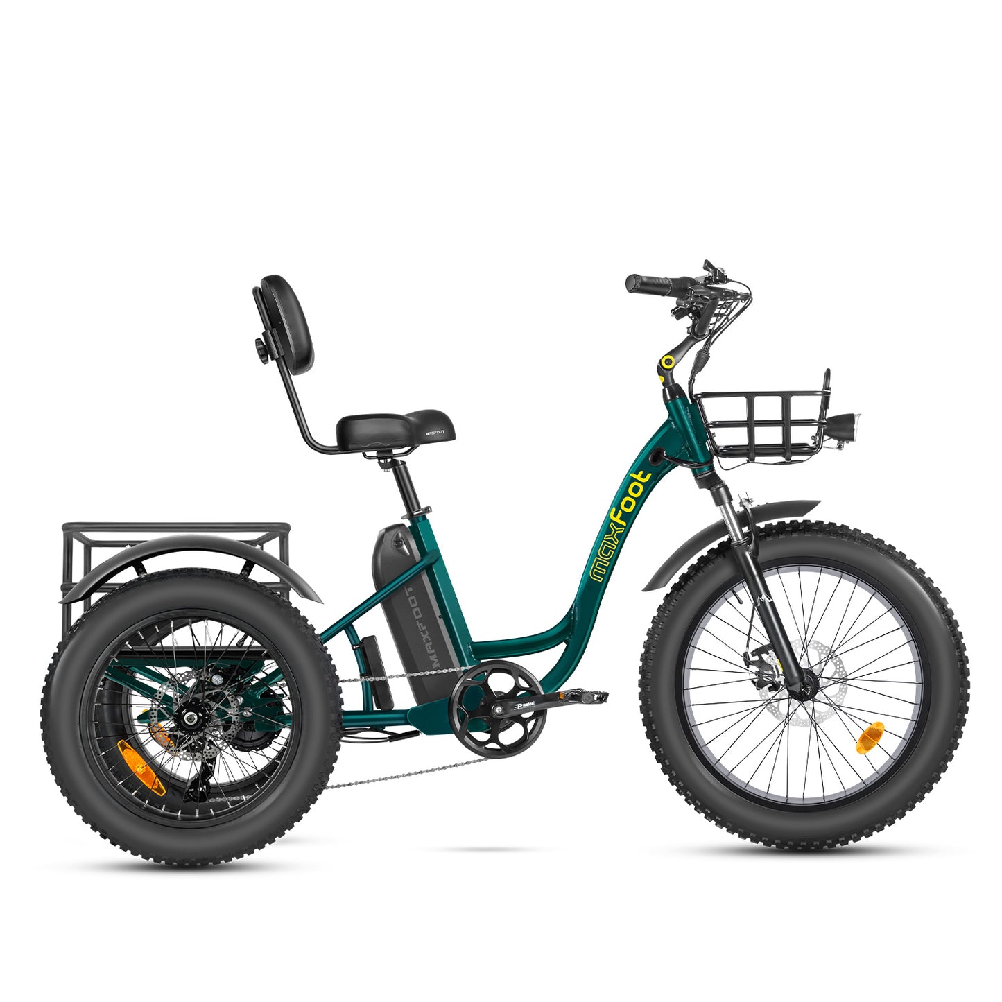 MaxFoot MF-30 Electric Assist Adult Tricycle | 750W & Front Suspension Dark Green