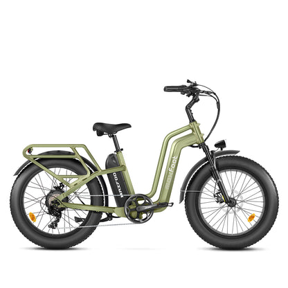 A green MaxZ cruiser electric bike 24" fat tire