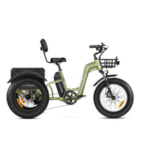 maxz 20" Step-Thru electric trike | maxfoot MF-31 e-tricycle - Pangea Green