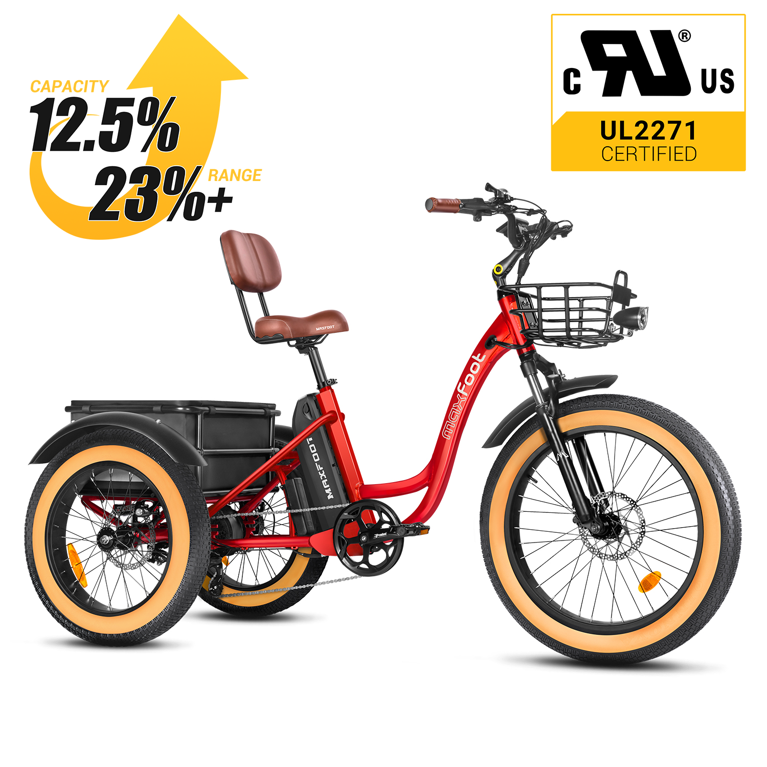 Maxfoot Etrike MF 30 Electic Trike Electric Tricycle For Senior MaxFoot Electric Bike