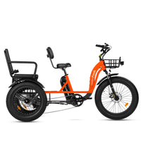 Maxfoot MF-33 MaxLandau 3 Wheel Electric Rickshaw Bike | Step-Thru Adult Passenger Electric Tricycle,Eco-friendly Etrike - Orange