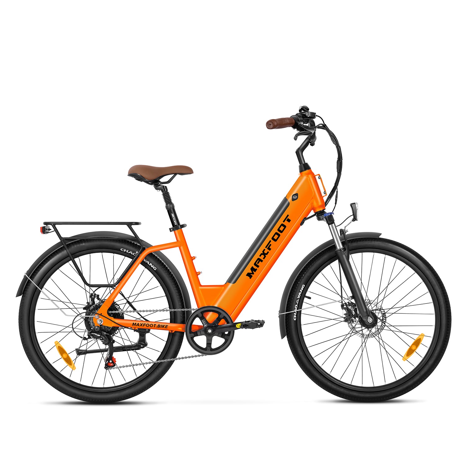 MF-25 Step-Thru Commuter E-Bike | MaxFoot Electric Bike - Burning Orange
