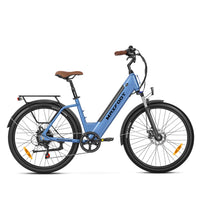 MF-25 Step-Thru Commuter E-Bike | MaxFoot Electric Bike - Zandvoort Blue